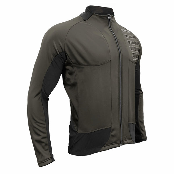 grey cycling jacket