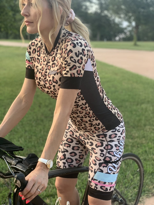 womens leopard bike shorts