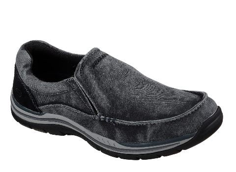 skechers men's slip on canvas shoes