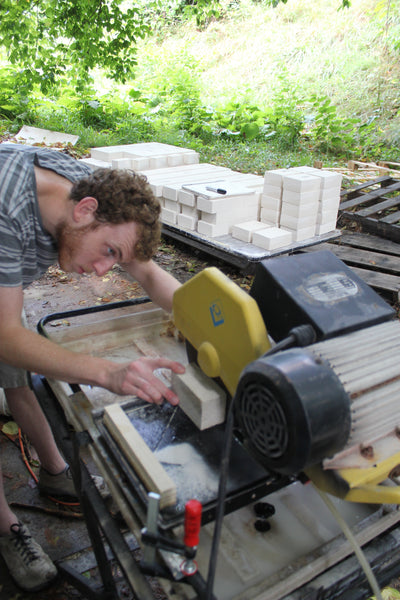 Building a electric pottery kiln at The Bright Angle studio in Asheville North Carolina