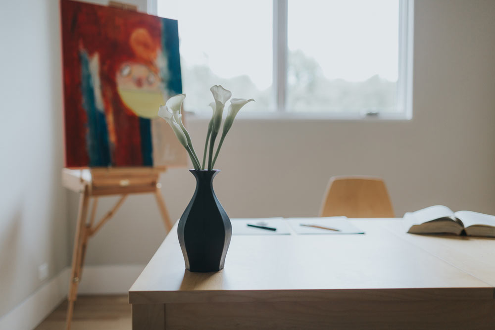 Black Table Vase by The Bright Angle in Asheville NC