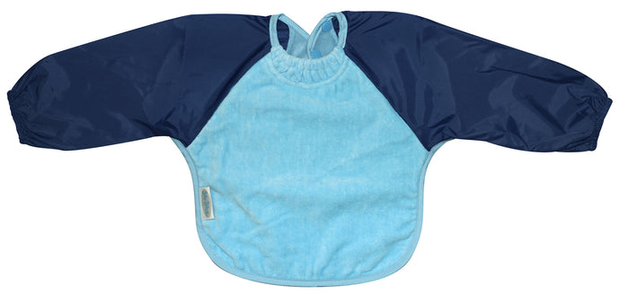 Silly Billyz - Long Sleeved Bib https://babystuff.co.nz/products/silly-billyz-long-sleeved-bib-1 The Silly Billyz long sleeved bibs have a snuggle neck guard to help stop leakages. PVC free Stain resistant Absorbent Machine washable and can be tumble dried