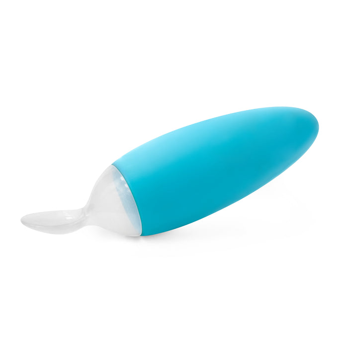 Boon Squirt Food Dispensing Spoon https://babystuff.co.nz/products/boon-squirt-food-dispensing-spoon Squirt isn't just a spoon; it's a revelation. It takes baby food, removes the jar and the mess, packs it into a single utensil and with one squeeze you get easy, one-handed feeding. Pop on the cap to seal food on-the-go. Meals times are about to get a whole lot more fun and easy. Feeding without the hassle is the name...