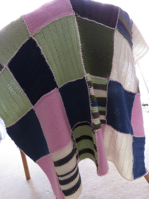 Made in the Mist - Knitted Pram or Bassinet Blanket https://babystuff.co.nz/products/made-in-the-mist-knitted-pram-or-bassinet-blanket This patchwork blanket was a project started by someone and sold in pieces at their garage sale. Being a project freak and knit-aholic, I simply couldn't stand to see all that work go to waste. Here is the finished result. A gorgeous patchwork pram, bassinet or feeding chair blanket. The blanket measures approximately...