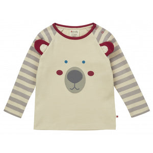 piccalilly - polar bear top - grey stripe with sherpa https://babystuff.co.nz/products/piccalilly---polar-bear-top---grey-stripe-with-sherpa A lovely unisex cream long sleeve raglan children's top featuring a cute polar bear design on the front with little flappy ears. This kids top is made from organic cotton jersey and features grey and cream stripe sleeves. Unisex design with unisex colours making it perfect for a girl or a boy. Chemical free organic cot...