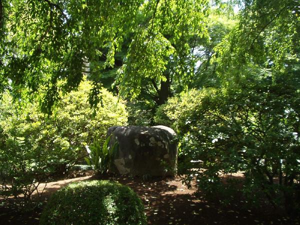 large stone placed in the garden