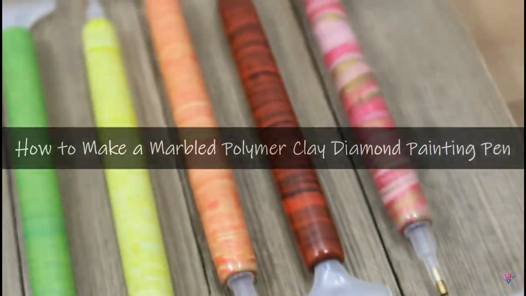 Collection of customized polymer clay diamond painting pens