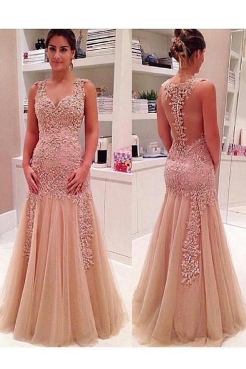 rose pink evening gowns