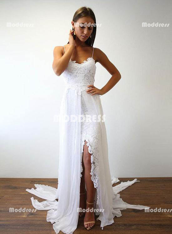 long white dress with slit