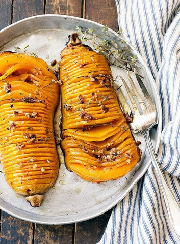 Roasted Butternut with Pecans and Maple Syrup
