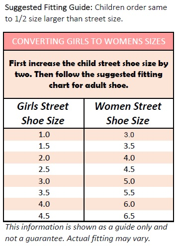 womens to girls shoe size