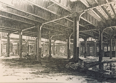 Drawing of Reading Terminal Market Under Construction 1892