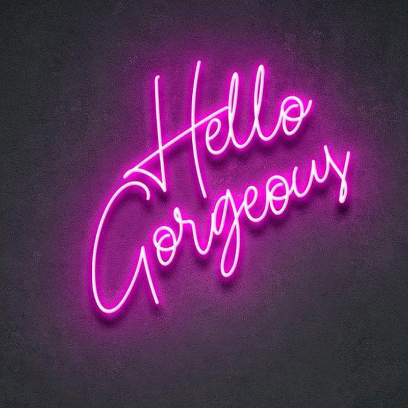 hello gorgeous neon wall sign