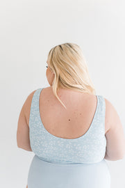 Seaside Ribbed Knot Top in Blue
