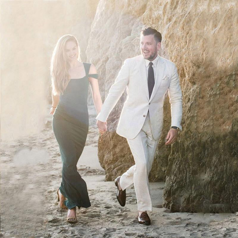 Beige Linen Men Suits 2018 Beach Wedding Suit By Pick A Product