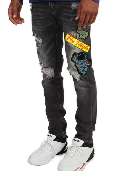 ukrudtsplante Rummelig Genbruge Majestik Jeans - Fly High - Black - DL2141 – Vengeance78
