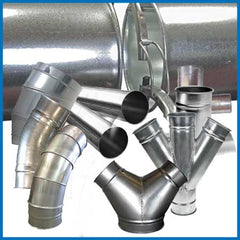 Collection of Rolled Lip (Clamp together duct) ducts - dust fume mist warehouse