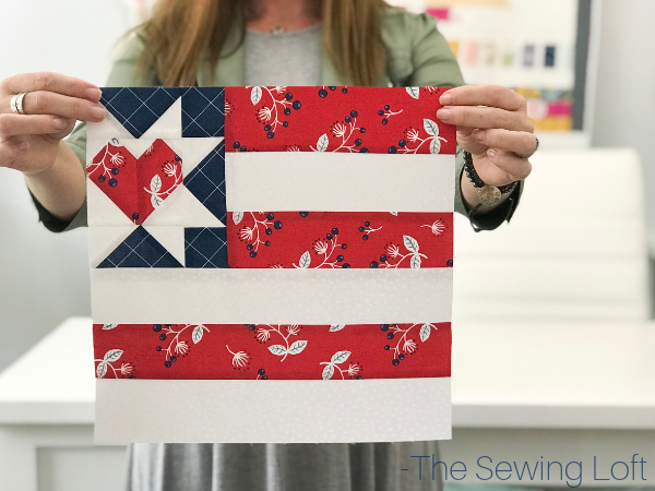 Land I Love Flag Quilt Block Pattern