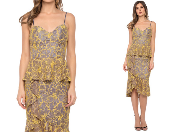Yellow Lily Lace Dress