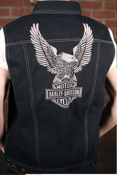 men's upright eagle denim vest