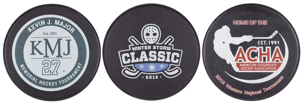 Custom Printed Logo Tournament Hockey Pucks Official Cheap