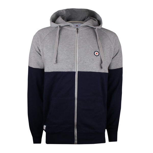 Target Contrast Zip Hood - Navy / Grey