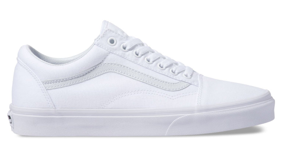 low top all white vans