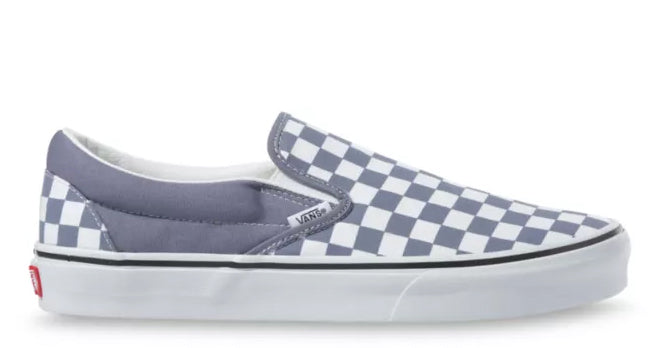 blue low top checkered vans