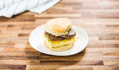 Biscuit with egg and sausage