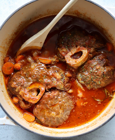 Braised Osso Buco in a dutch oven