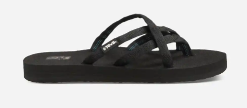 womens black teva flip flops