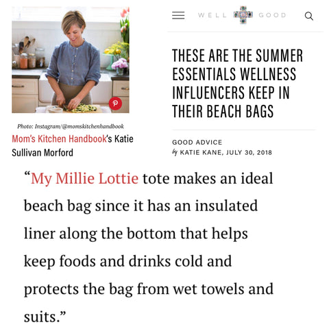 Millie Lottie a Summer Essential on Well and Good Website