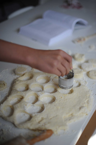 cutting the biscuits