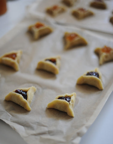 Hamantaschen ready for the oven