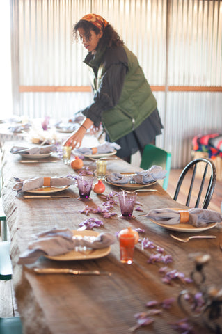 sahara sets the Thanksgiving table