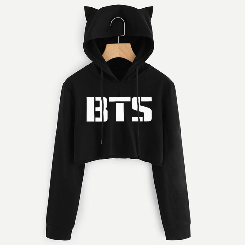 moletom bts com orelha de gatinho