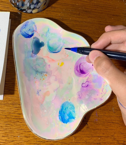 blending palette using life of colour brush pens
