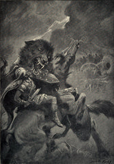 Fenrir battles odin at Ragnarok - Viking Style