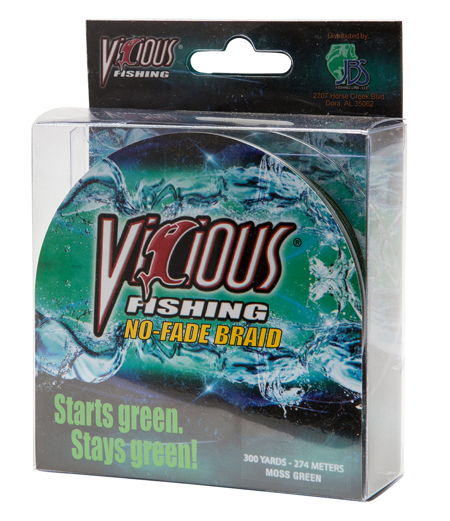 30lb vicious moss green no-fade braid - 300 yards