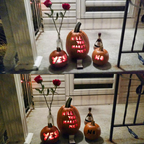 Carved Pumpkin Halloween Proposal