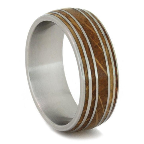 Whiskey Barrel Oak Ring with Pinstripes