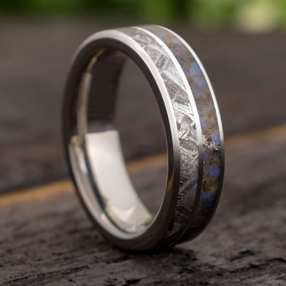 Plus Size Meteorite and Fossil Ring