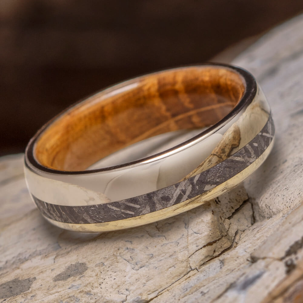 Meteorite and Whiskey Barrel Ring