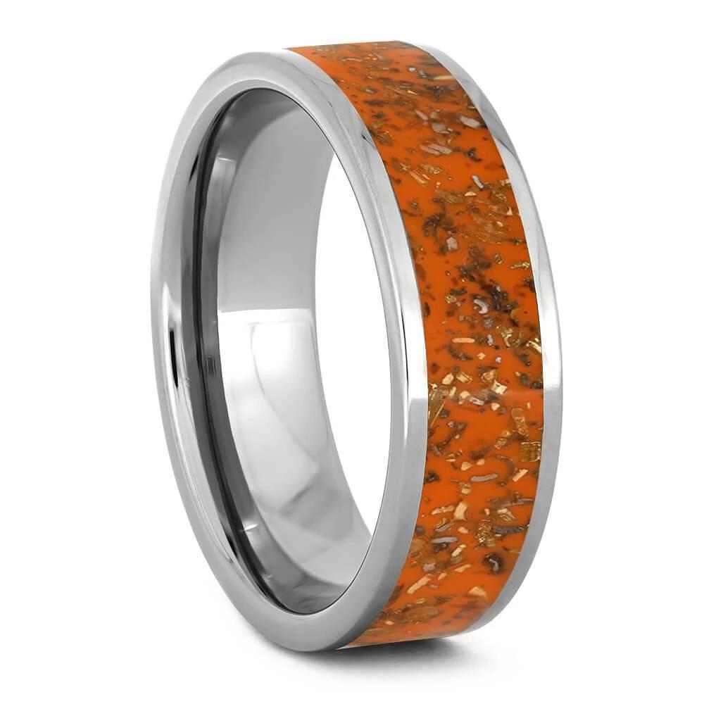 Orange Stardust™ Men's Wedding Band-2556 - Jewelry by Johan