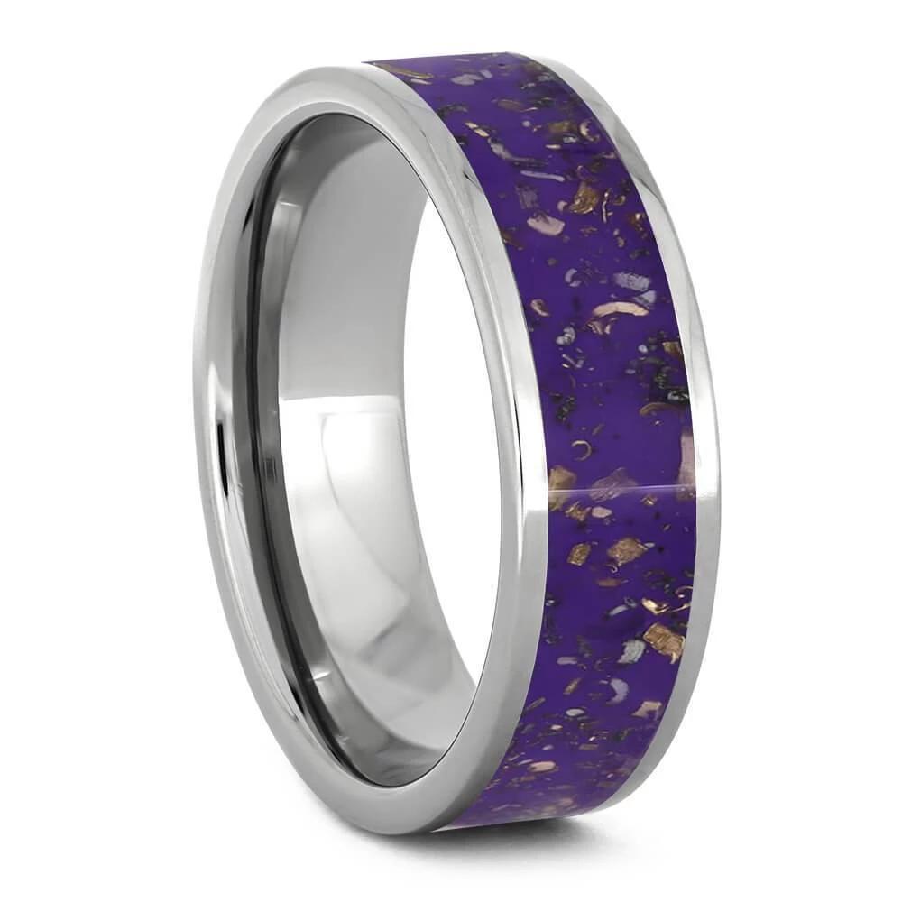 Purple Stardust™ Titanium Men's Wedding Band-2560 - Jewelry by Johan