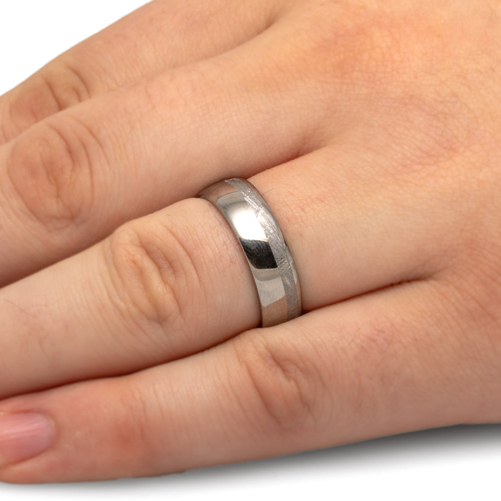 Gibeon Meteorite Wedding Band, Unique Titanium Ring for Men-2636 - Jewelry by Johan