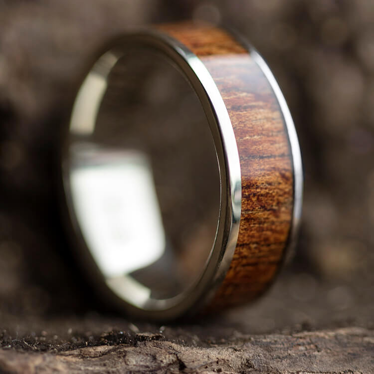 Rowan Wood Wedding Band, White Gold Ring-3677 - Jewelry by Johan