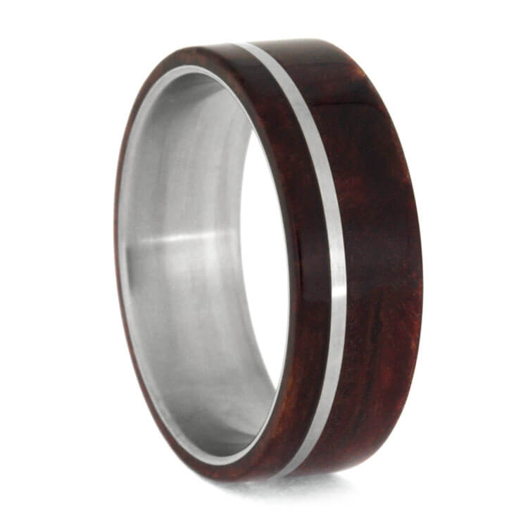 Ruby Redwood Burl Men's Wedding Band, Size 13.75-RS10497 - Jewelry by Johan