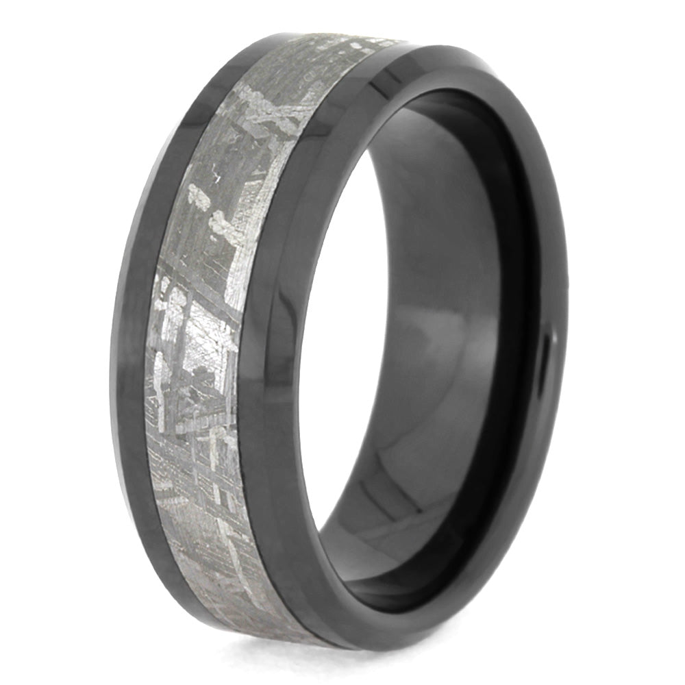 Meteorite Black Ceramic Men's Wedding Band, In Stock-SIG3028 - Jewelry by Johan