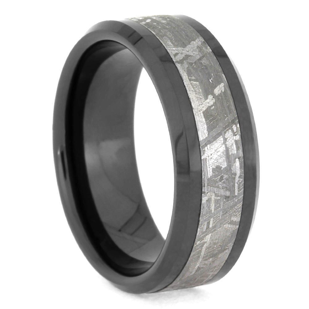 Meteorite Black Ceramic Men's Wedding Band, In Stock-SIG3028 - Jewelry by Johan